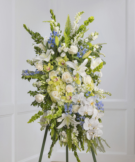 Blue & White Garden Sympathy Spray - Luxury Collection