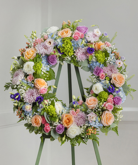 Pastel Garden Sympathy Wreath