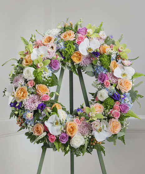 Pastel Garden Sympathy Wreath - Luxury Collection