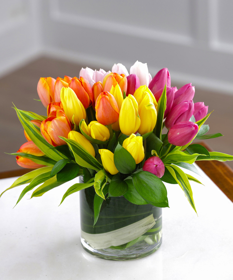 Carithers Flowers Tulip Arrangement featuring your choice of 30, 40, or 50 Holland Assorted Tulips