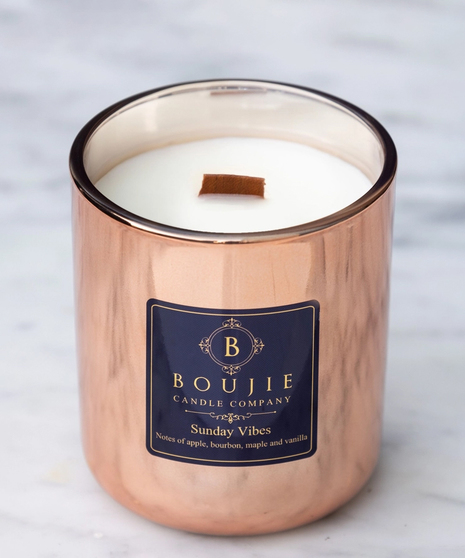 Boujie Sunday Vibes Candle with wood wick - large 14oz size