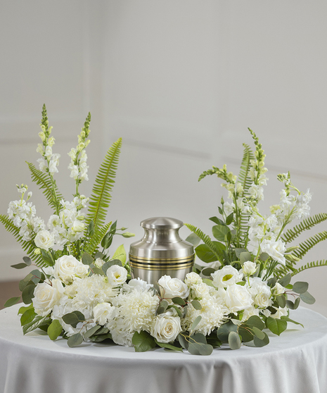 The Elegant Cremation Wreath in White