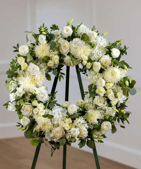 White Garden Sympathy Wreath